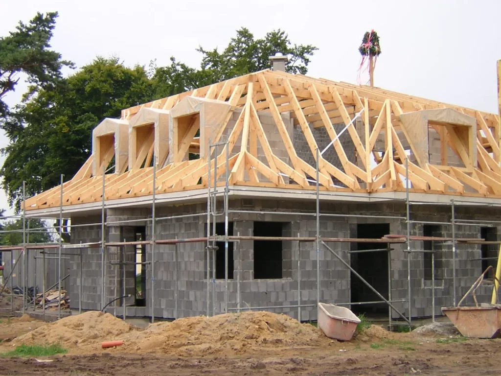 Dachstuhl Dachkonstruktion Pfetten Sparren - Zimmerei das grüne Haus Oranienburg / Oberhavel - Zimmerei, Holzbau, Hausbau